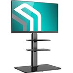 ONKRON TV Standfuss schwenkbar & höhenverstellbar - TV Ständer Hoch für 32-65 Zoll Bildschirme bis zu 30 kg min 100x100 max VESA Standfuss 600x400mm / TV Stand/Fernseher Ständer Schwarz TS5550