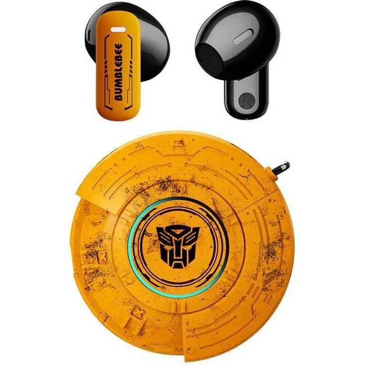 Transformers TWS TF-T31 Kopfhörer, Kabellos mit 5 Stunden Akkulaufzeit, gelb, Bluetooth 5.4, 13 mm Treiber