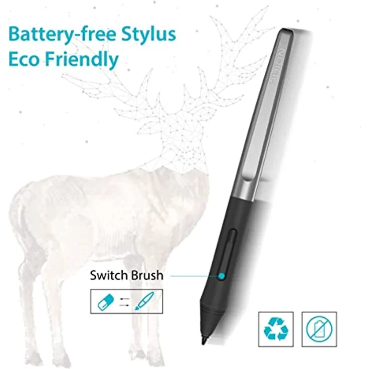 HUION PW100 Tablet-Digitalstift, ergonomisches Design mit 2 programmierbaren Tasten, kompatibel mit H640P/H950P/H1060P/H610PRO V2 – Bild 2