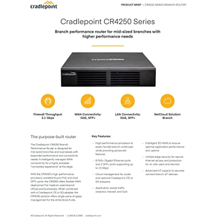 Cradlepoint 8-Port Gigabit Ethernet Router mit Cloud-Management und SD-WAN-Funktionalität – Bild 3