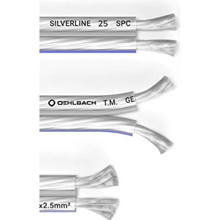 Oehlbach Silverline SP-25 - Stereo HI-FI Lautsprecherkabel - Boxenkabel mit SPOFC (versilbertes Kupfer) 2x2,5mm² - Mini Spule Lautsprecher Kabel - 10m – Bild 2