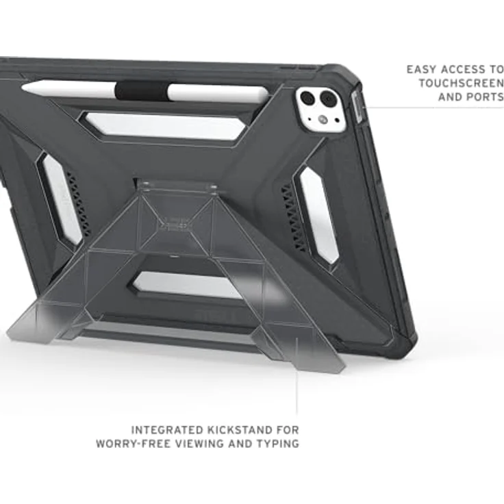 URBAN ARMOR GEAR Scout Plus Case für Apple iPad Pro 11 (M5-2025, M4-2024) mit Apple Pencil Halterung und Standfunktion, ash (grau transparent) – Bild 5