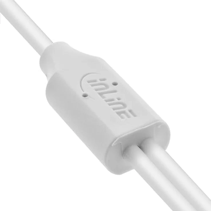 InLine 2in1 Y-Ladekabel, USB-A auf 2x USB-C, bis zu 25W Ladeleistung, kompaktes Doppel-Ladekabel, weiß, 1m, 35121W – Bild 2
