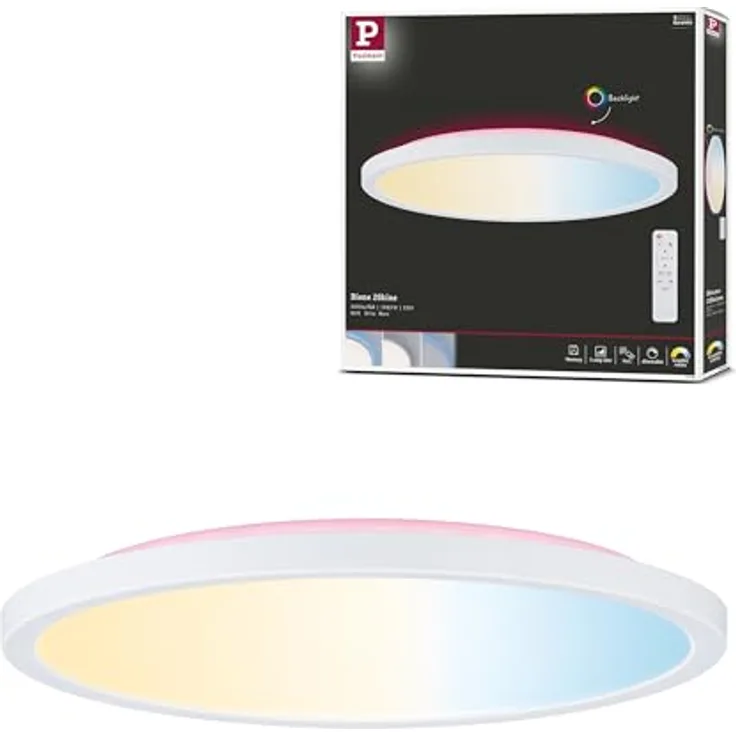 Paulmann Panel Atria Shine SepSwitch 19W TunW RGB 290mm Weiß Kunststoff Smarte Deckenbeleuchtung mit separater Front- und Backlight-Technik von Paulmann