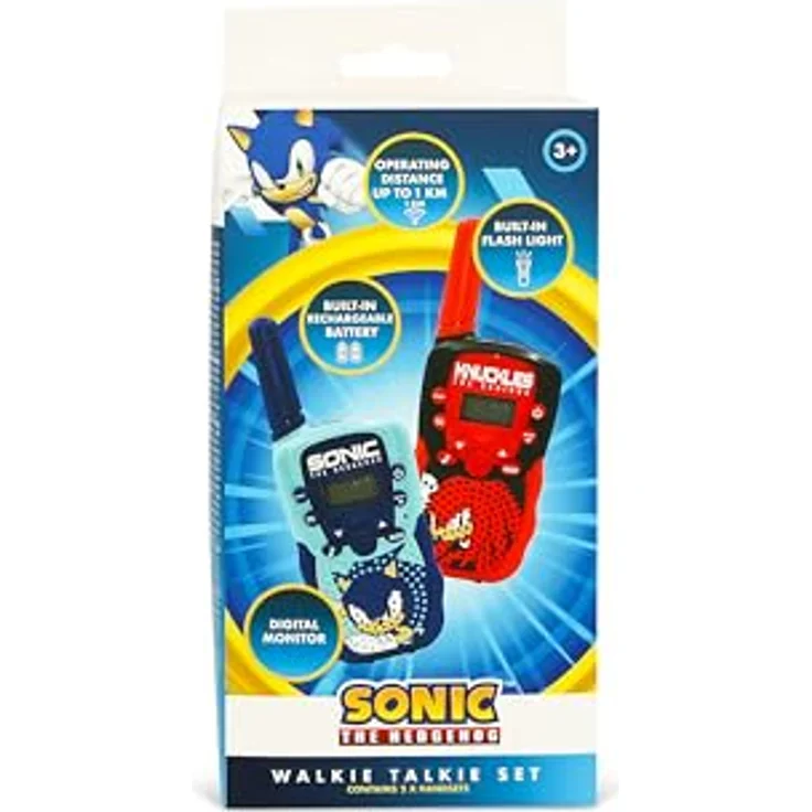 Sonic Walkie Talkie Set für Kinder, mit 300 m Reichweite, Digitalem LCD-Display und VOX-Funktion, inklusive Taschenlampe – Bild 2