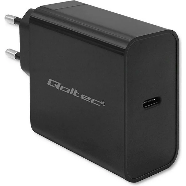 Qoltec Super Quick PD 65W, USB Ladegerät mit 1xUSB-C, 5-20V 3-3.25A, Schwarz