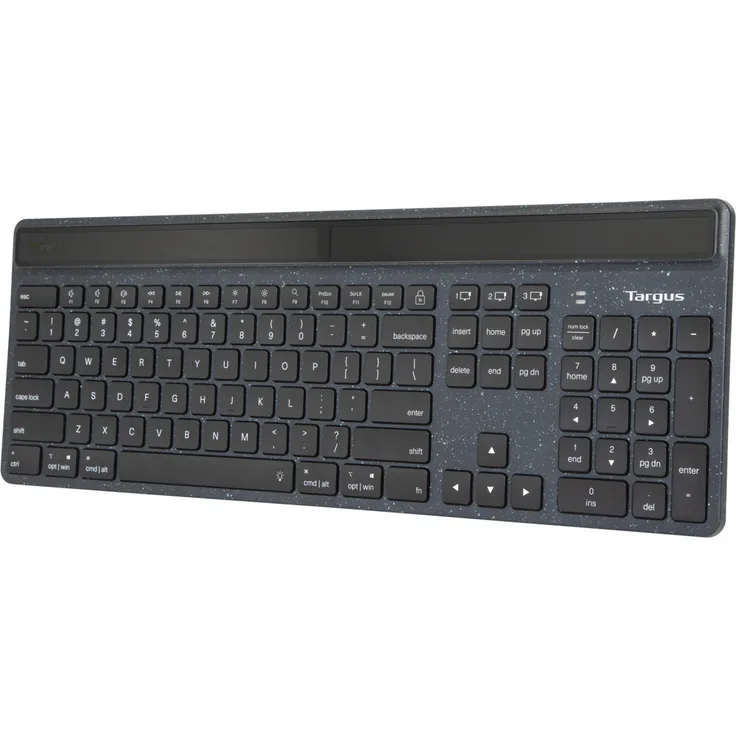 Targus EcoSmart Antimicrobial Bluetooth Keyboard (DE) - Kabellose Tastatur aus recyceltem Material, DefenseGuard Antimicrobial Protection, QWERTZ-Layout, schwarz