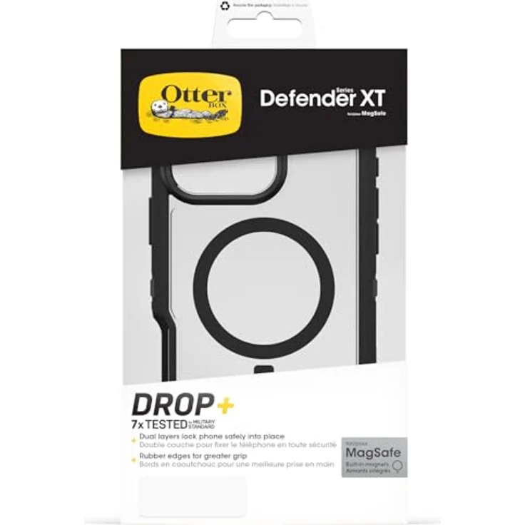 OtterBox Defender Series XT MagSafe Hülle für iPhone 16 Pro Max, stoßfest, Ultra-robust, schützende Hülle, 7X getestet nach Militärstandard, Transparent/Schwarz – Bild 5