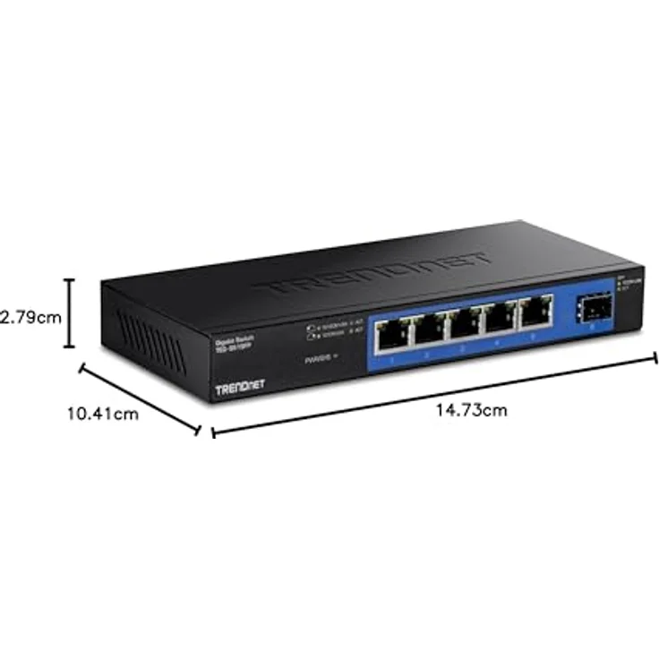 TRENDnet 4-Port Gigabit Switch mit SFP-Slot, 10 Gbps Schaltkapazität, Lüfterloses Design, Metall Gehäuse, Magnetische Befestigung, TEG-S51SFP – Bild 12