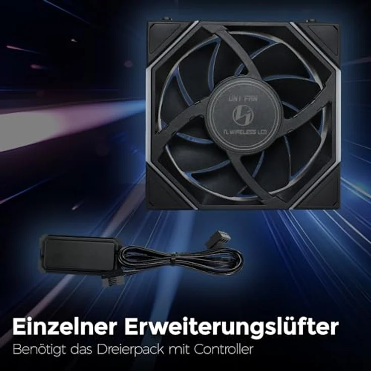 Lian Li UNI FAN TL Wireless LCD PC Lüfter 120mm RGB Schwarz - PWM Lüfter, hoher Airflow, Vibrationsarm, Leise – Bild 3