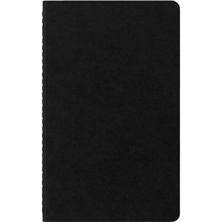 Moleskine Cahier A5 Notizbuch, blanko, schwarz, 3er-Set mit stabiler Fadenheftung und Innentasche – Bild 2