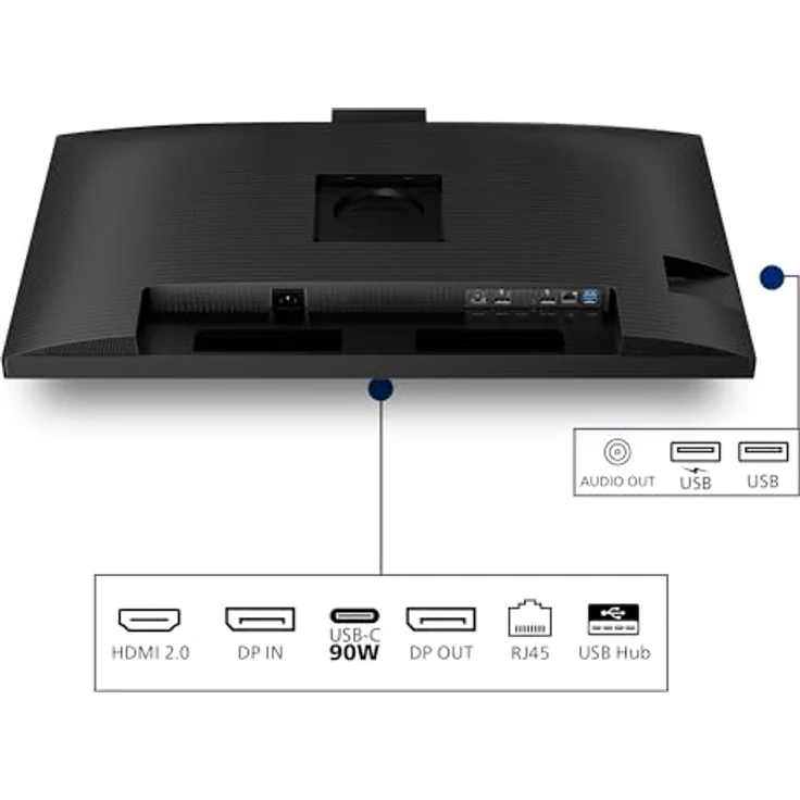 Philips 32B2U3601H 31,5 Zoll WQHD Monitor mit 100Hz, IPS Panel, 4ms GtG, Adaptive Sync, Höhenverstellung, Lautsprecher und Hello Webcam, Schwarz – Bild 4