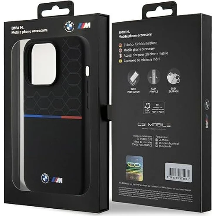 BMW M Silicone Pattern MagSafe Hülle für iPhone 15 Pro - schwarz, hochwertiger Schutz mit einzigartigem Design – Bild 8