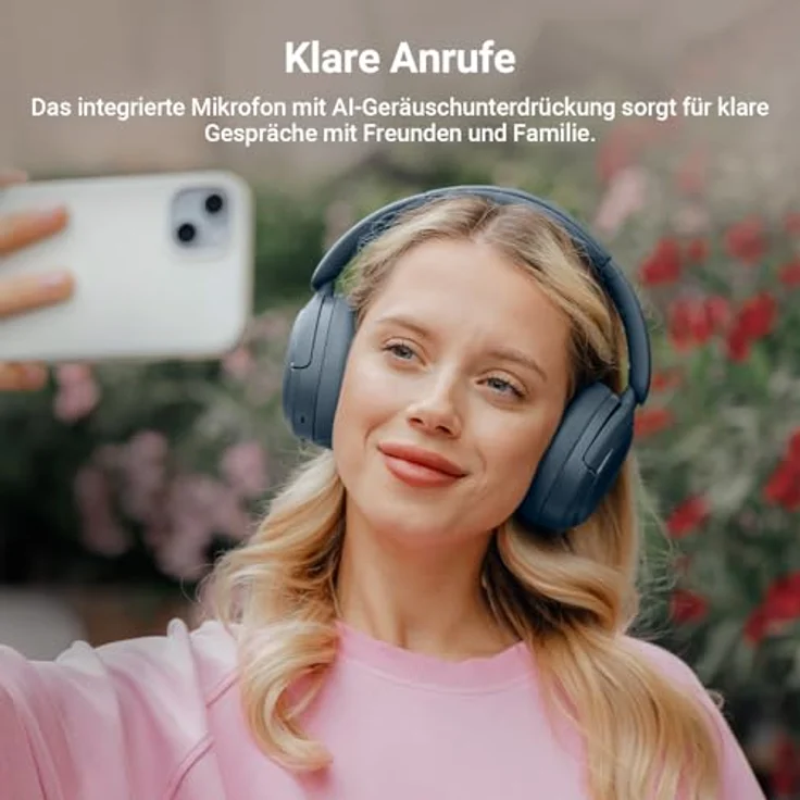Edifier V80 Hybrid Kopfhörer mit aktiver Geräuschunterdrückung, Over-Ear-Bluetooth, 45 Std. Spielzeit, Hi-Res Audio - Marineblau – Bild 5