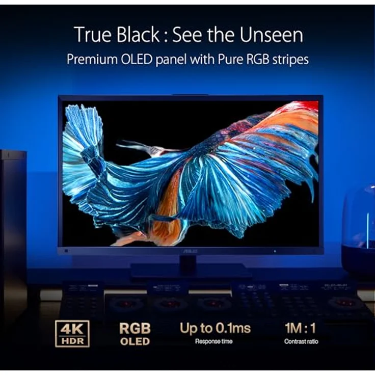 ASUS ProArt OLED PA27DCE-K 27 Zoll 4K UHD Monitor - 10-bit, 0.1ms GtG, HDR 10, 80W USB-C, X-rite i1 Kolorimeter – Bild 3