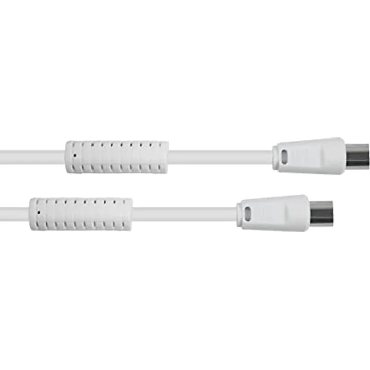 Good Connections SAT TV Antennenkabel - Koax Stecker an Koax Buchse - 2x Mantelstromfilter (Ferritkern), Doppelschirmung, Schirmmaß > 95dB - weiß, 3 m – Bild 3