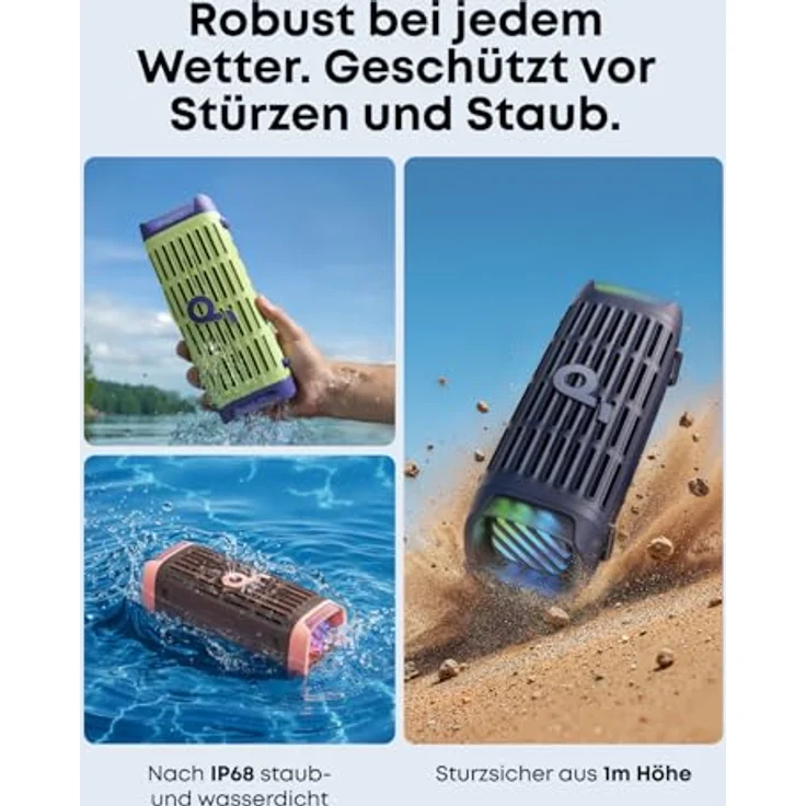 soundcore Boom 3i, Robuster Outdoor Lautsprecher, Bluetooth Lautsprecher, IP68 wasserdicht, 50W BassUp™ 2.0 Sound, BT 5.3, 16h Akkulaufzeit, Lichtshow + TWS-Stereo für Kajak, Angeln, Campen – Bild 2