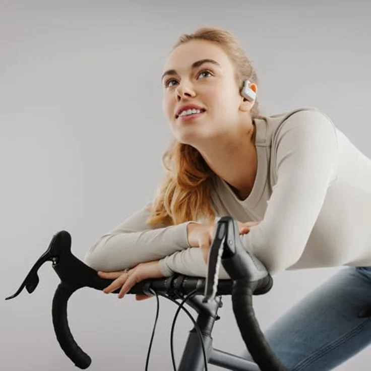  AIRY OPEN TWS - Open-Ear Bluetooth-Kopfhörer, 20h Spielzeit, ideal für Outdoor & Radfahren, Weiß – Bild 5