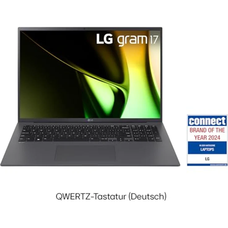 LG Gram 17 2024 17Z90S-G.AA79G 17 Zoll Notebook - 1350g Intel Core Ultra7 Laptop (16GB RAM, 1TB Dual SSD, 21,5h Akkulaufzeit, IPS Panel Anti-Glare Display, Win 11 Home) - Grau – Bild 2