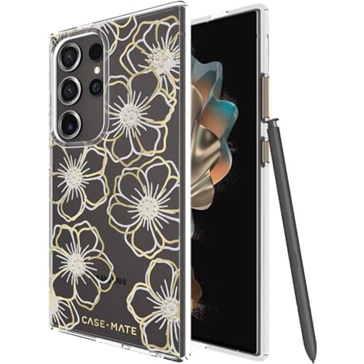 Case-Mate Schutzhülle für Samsung Galaxy S24 Ultra, 17,3 cm (6,8 Zoll), kratzfest mit 3,6 m Fallschutz, Blumen-Edelstein-Design, kompatibel mit kabellosem Laden – Bild 1