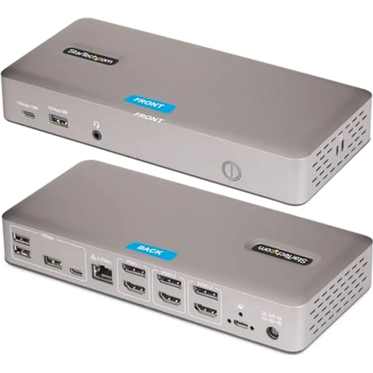 StarTech USB-C-Dockingstation (USB4), Dreifach 4K60Hz-Monitore, 100W Laptop-Ladung, 2,5GbE, nicht für macOS – Bild 1