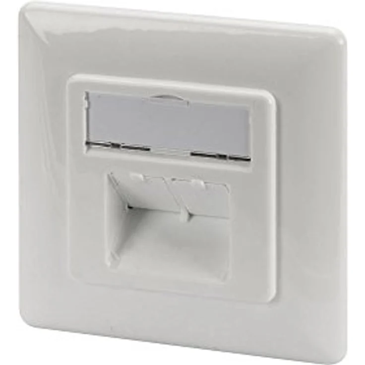 Digitus CAT 6A Anschlussdose, Unterputz mit 2x RJ45-Anschluss, geschirmt, reinweiß – Bild 1