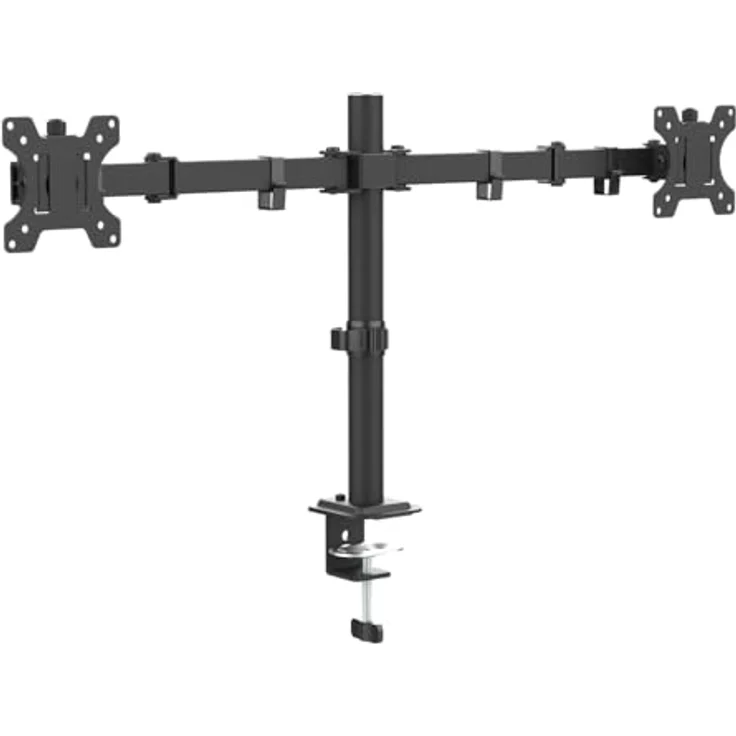 Cabletech UDT01-C024, Zwei-Monitorhalterung für 17"-32" Monitore, höhenverstellbar, schwarz – Bild 1