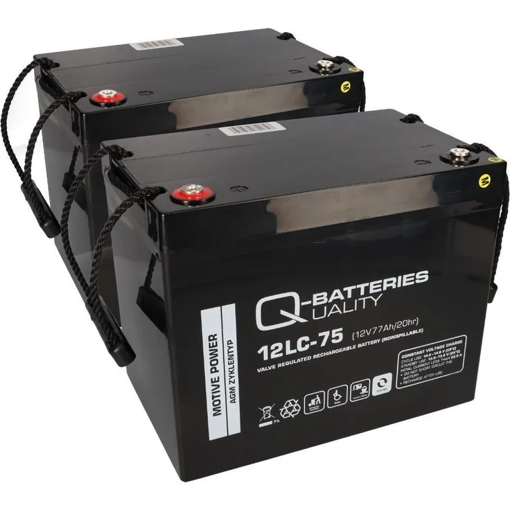 Akku kompatibel E-Mobil und Scooter Sterling, 2x 12V 75Ah, wartungsfrei mit langer Lebensdauer