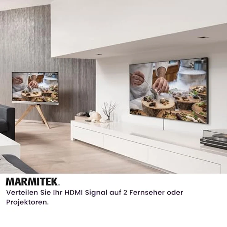 HDMI Splitter 4K120 Gaming - Marmitek Split 712-1 Eingang / 2 Ausgänge - 8K60 - HDMI Verteiler - 48Gbps - HDR 120 Hz - HDMI 2.1 - VRR-ALMM-QMS-QFT - EDID Schalter - Metalles Gehäuse – Bild 4