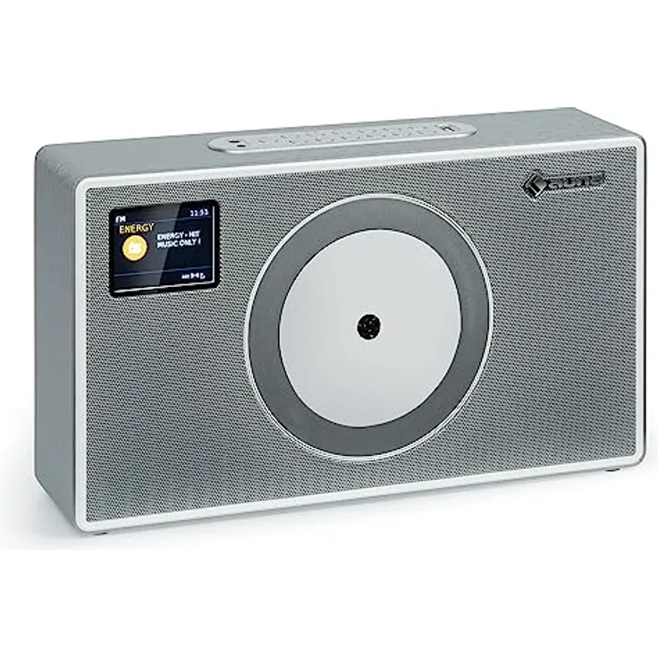 Auna DAB Radio für Küche & Bad, CD Player zur Wandmontage mit Bluetooth, DAB/DAB+/FM, LCD Display, MP3-Streaming, Digitalradio mit Wecker & Fernbedienung, Holzgehäuse