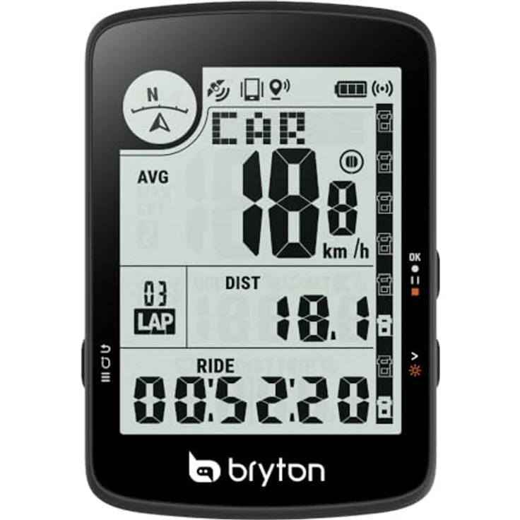 Bryton Rider 17, Fahrradcomputer mit 7,6 cm Display und 25 Stunden Akkulaufzeit – Bild 1