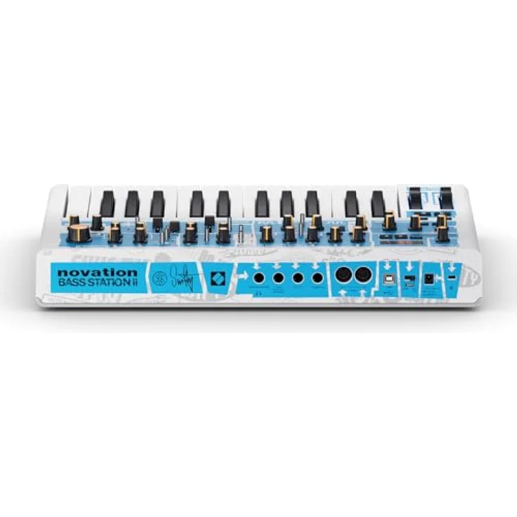 Novation Bass Station II Swifty Edition, 25-Tasten Bass-Synth mit analogem Sound und individuellen Grafiken in Weiß und Blau, inkl. vorinstallierten Artist-Patches – Bild 3