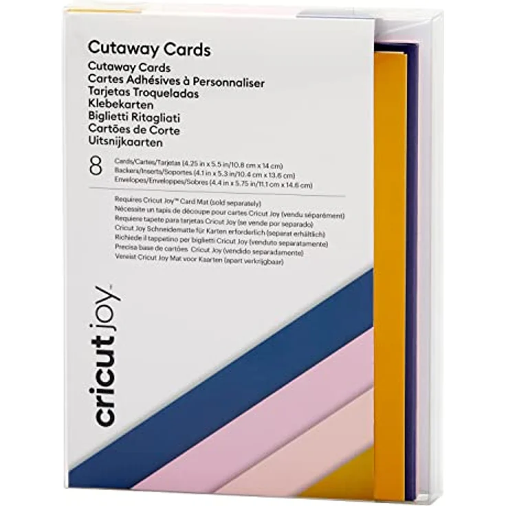 Cricut Joy Cut-Away Cards A2 8-Pack, 10,8 x 14 cm, mehrfarbige Reliefkarten mit Umschlägen - Rain Sampler – Bild 1