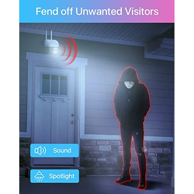 ZOSI 2K Pan Tilt Überwachungskamera Aussen WLAN mit Plug-in Strom, 360° WiFi IP Kamera Outdoor, KI Personenerkennng, Automatisch Verfolgung, C289, Weiß – Bild 5