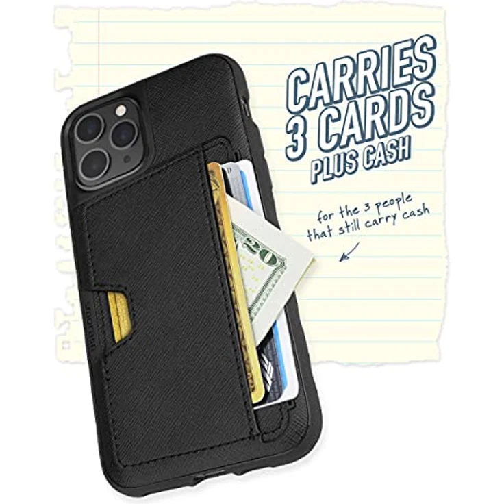 Silk Smartish Apple iPhone 11 Pro (5.8'') Wallet Hülle - Q Kreditkartentasche [Schlanke Handyhülle mit Kickstand I Grip Cover Bumper] - Wallet Slayer Vol.2 - Black Tie Affair - Q19-BLACK – Bild 3