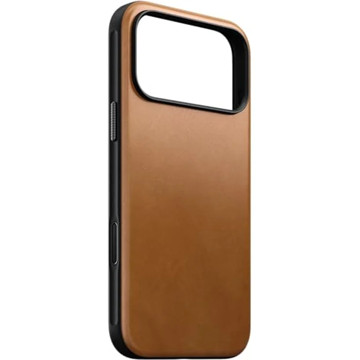 NOMAD Moderne Lederhülle English Tan für iPhone 17 Pro Max, MagSafe kompatibel, 2,4 m Fallschutz, luxuröses Design