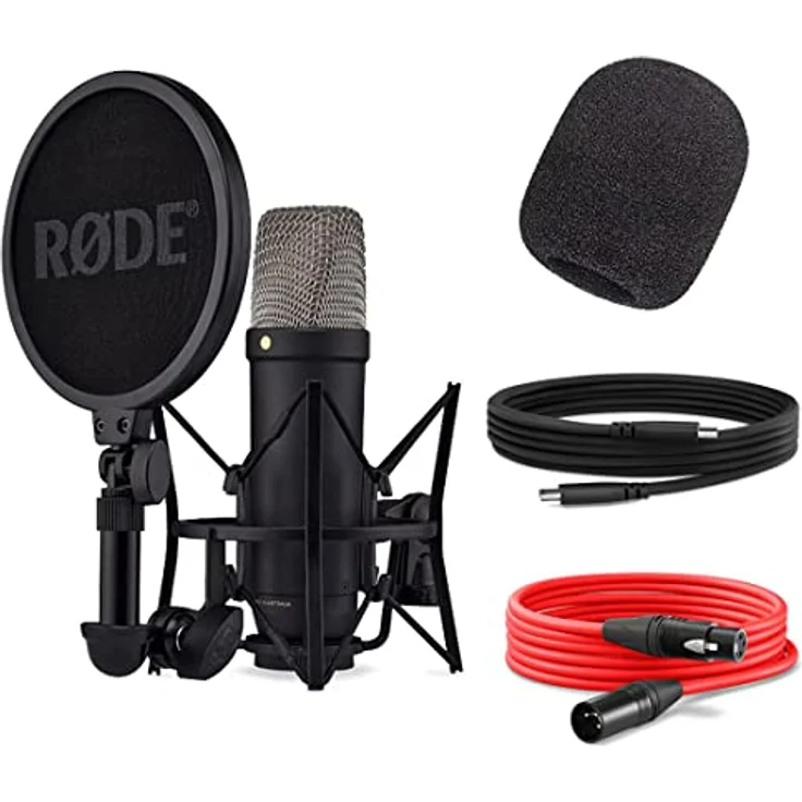 Rode NT1 5th Generation XLR USB Studio-Mikrofon Schwarz + keepdrum WS2 Popfilter – Bild 1