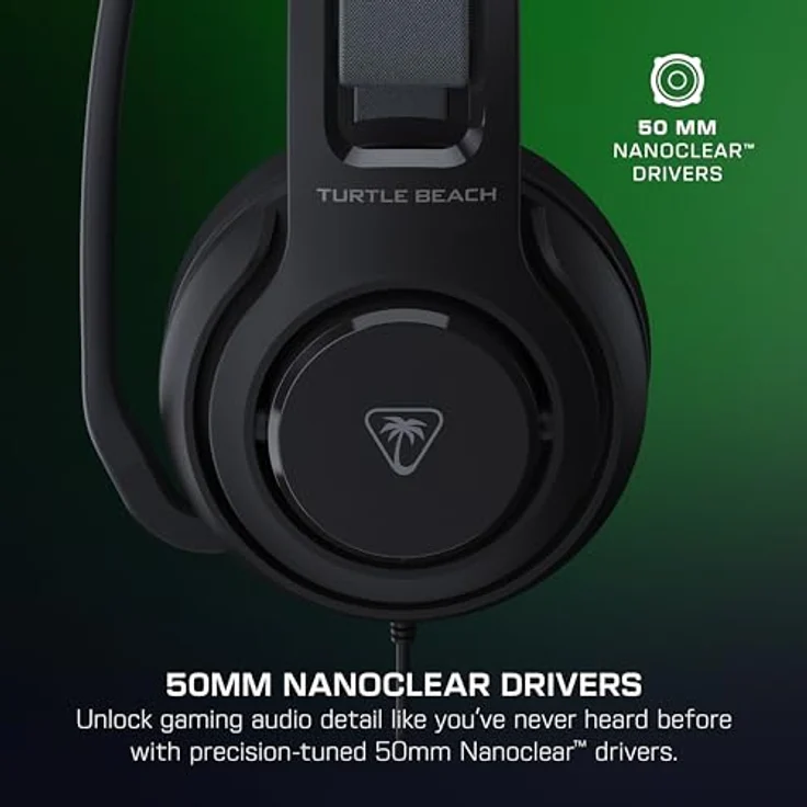 Turtle Beach Atlas 200, Multiplatform Gaming Headset mit 50-mm-Nanoclear-Treibern, unidirektionalem Mikrofon und 3.5mm Klinke für Konsolen, PC und Mobilgeräte – Bild 2