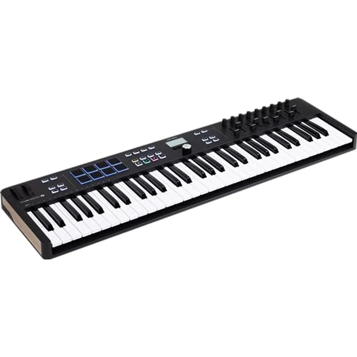 Arturia - KeyLab Essential 61 mk3 - MIDI Controller-Keyboard für die Musikproduktion - 61 Tasten, 9 Drehregler, 9 Fader, ein Modulationsrad, ein Pitch-Bend-Rad, 8 Pads - Schwarz – Bild 2