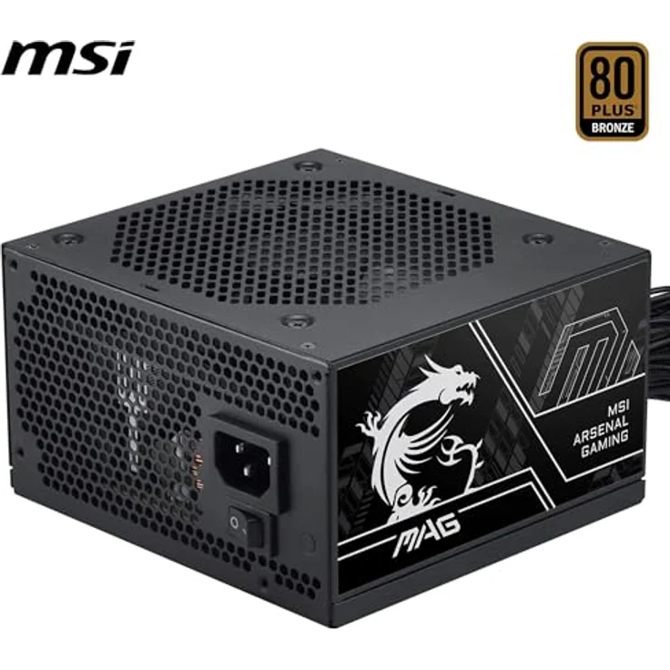MSI Pro MAG A750BN PCIE5 III PC-Netzteil, 750 W, ATX, 80 Plus Bronze, kompatibel mit PCIe 5.1, nativer 12V-2x6 Anschluss, zweifarbig, 120mm Lüfter – Bild 3