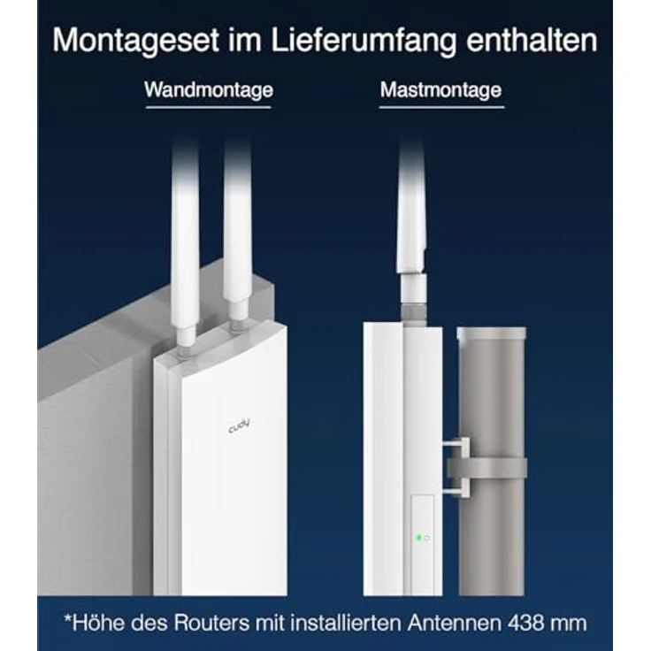 7Links WLAN-Repeater WLR-1260, Outdoor-Dualband-Repeater mit WiFi 6, 3000 Mbit/s, IP65, bis 150 m Reichweite, PoE – Bild 6
