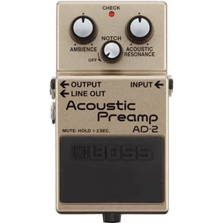 BOSS AD-2 Acoustic Preamp Gitarrenpedal, Elektroakustischer Gitarrenvorverstärker mit modernem BOSS Sound-Processing – Bild 2