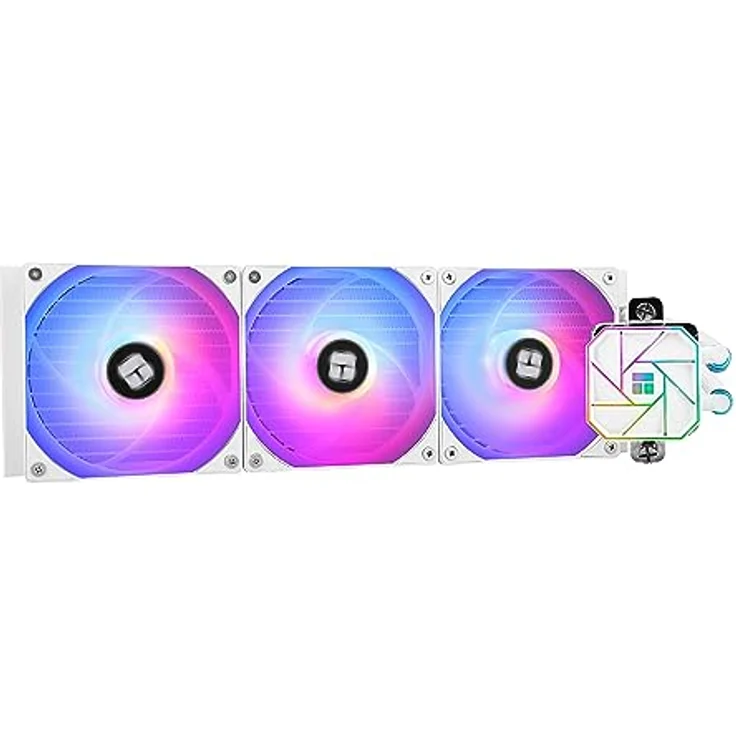 Thermalright Aqua Elite 360 V3, All-in-One CPU Wasserkühler, 12 cm, weiß, mit mehrfarbiger LED-Beleuchtung und leisen fluiddynamischen Lagern – Bild 1