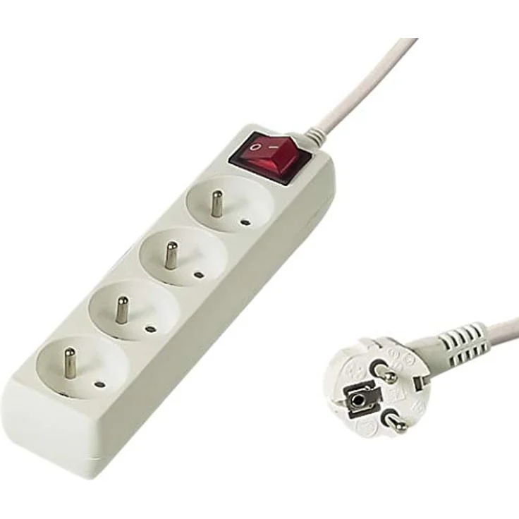 PremiumCord Steckdosenleiste 4-fach, 2 m, CEE 7/5, Nennleistung bis 2300 Watt, weiss – Bild 2