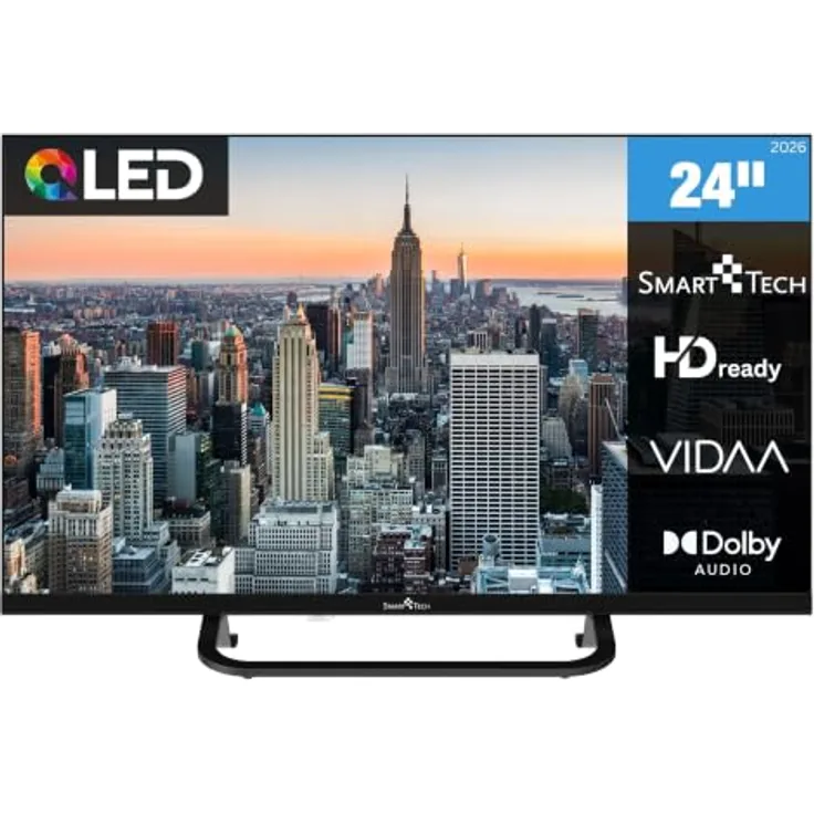 Smart Tech 24QV02VC QLED Fernseher 40 Zoll HD ready, 12 Volt, Triple-Tuner und VIDAA Smart TV