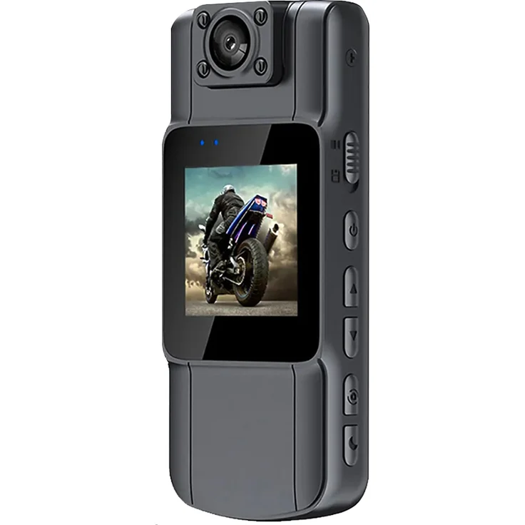Lixada 4K-UHD-Mini-Körperkamera, WLAN-Videokamera mit drehbarem 180°-Objektiv, Nachtsicht und Bewegungserkennung, 150°-Weitwinkel, 1,54-Zoll-TFT-Bildschirm, 7 Stunden Akkulaufzeit, APP-Steuerung, bis zu 128 GB Speicherkarte