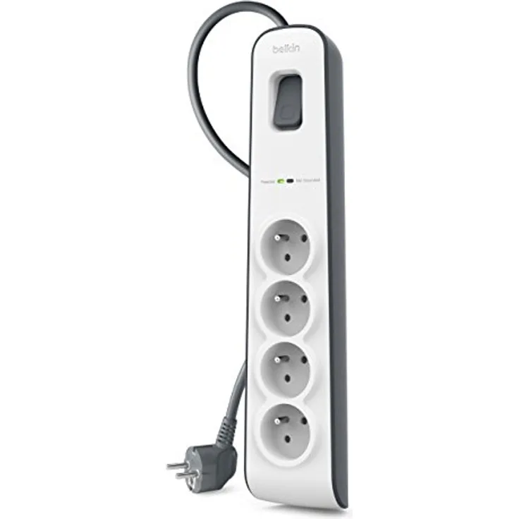 Belkin BSV400ca2M, Steckdosenleiste mit 4 AC-Ausgängen, Überstromschutz und 2 m Kabellänge