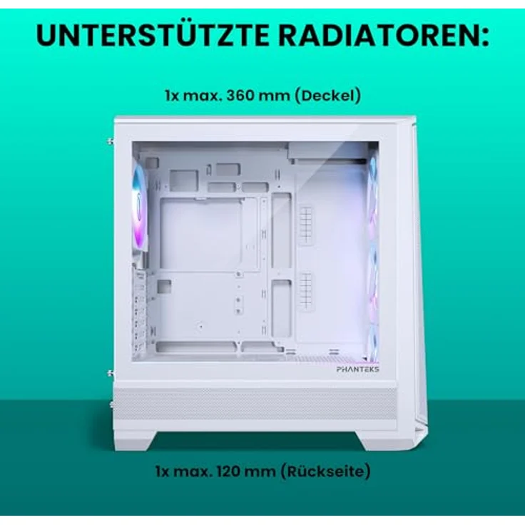 PHANTEKS Eclipse G400A PC-Gehäuse, Midi-Tower, E-ATX, Tempered Glass, D-RGB - weiß – Bild 5