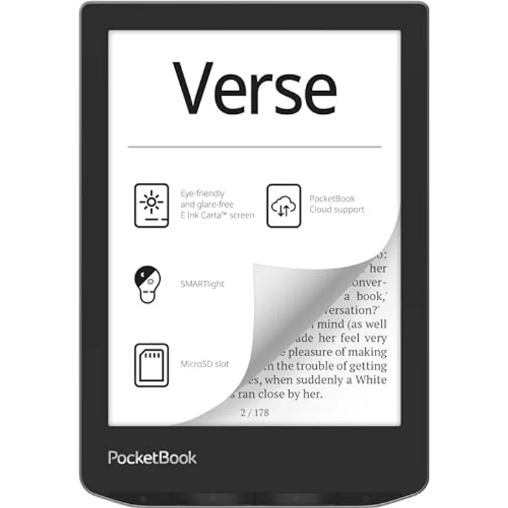 PocketBook e-Book Reader 'Verse' (deutsche Version) 8 GB Speicher (erweiterbar) 15,2 cm (6 Zoll) E-Ink Carta Display - Mist Grey – Bild 1