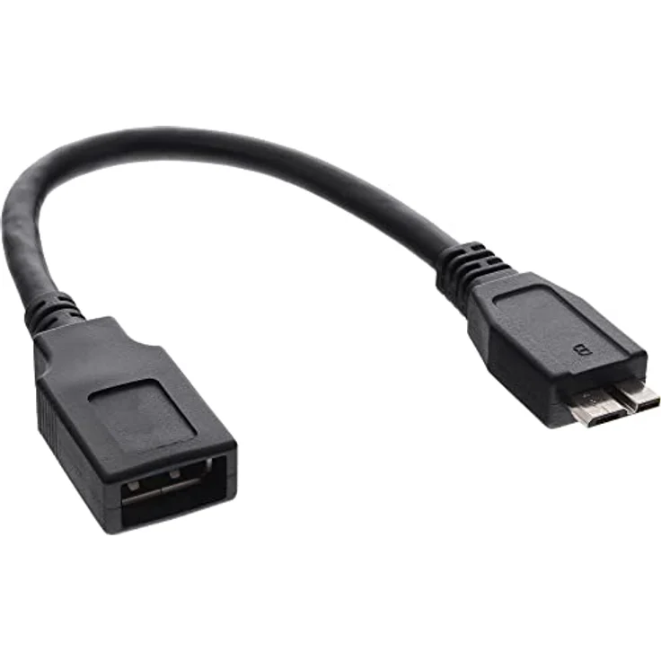 InLine 31609 Micro-USB 3.0 OTG Host Adapterkabel, Micro-B Stecker an USB A Buchse, 0,15m für Android Geräte – Bild 1